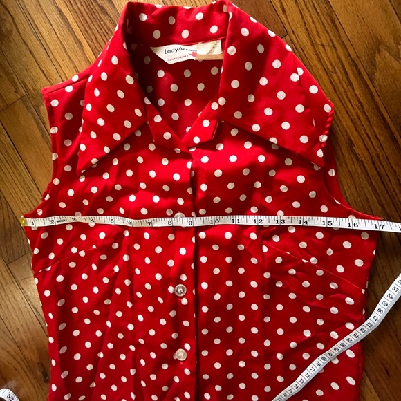 Red, white polka dot blouse - Picture 5 of 9